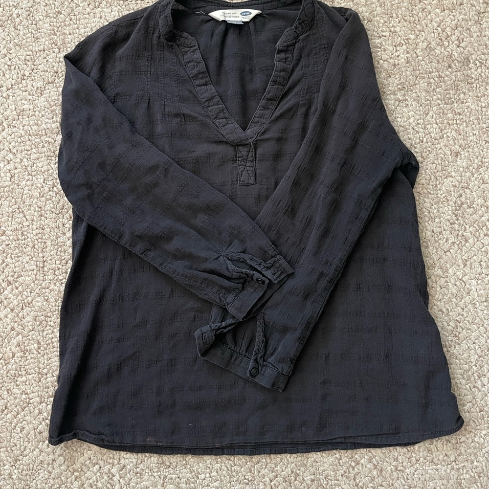 women’s 100% cotton black tunic shirt